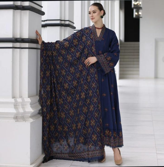 Luxury Dhanak 3 Piece Embroidered