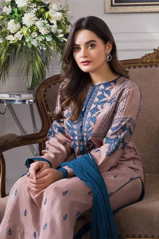 Elegant Dhanak 3 Piece Embroidered