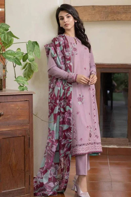 Elegant Dhanak 3 Piece Embroidered