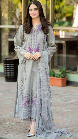 Premium Dhanak 3 Piece Embroidered