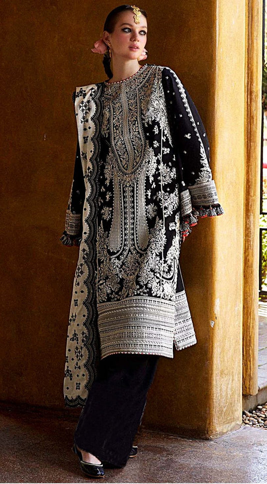 Premium Dhanak 3 Piece Embroidered