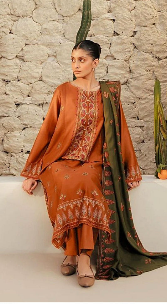 Luxury Dhanak 3 Piece Embroidered