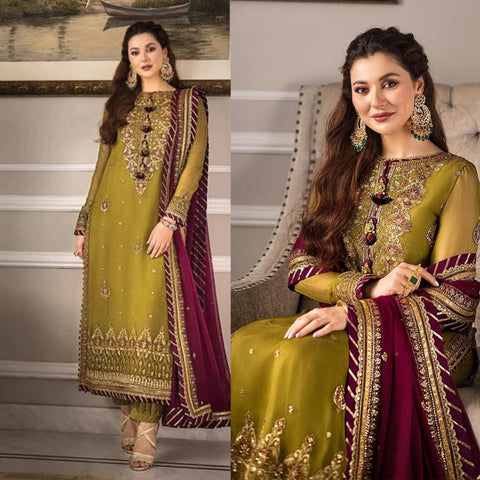 Premium Dhanak 3 Piece Embroidered