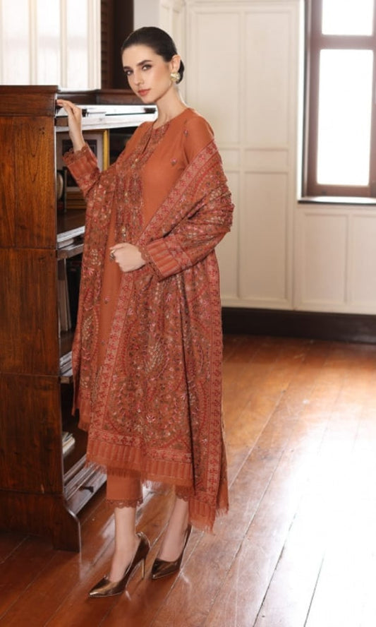 Premium Dhanak 3 Piece Embroidered