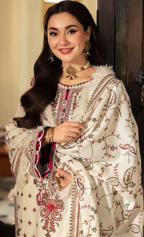 Elegant Dhanak 3 Piece Embroidered