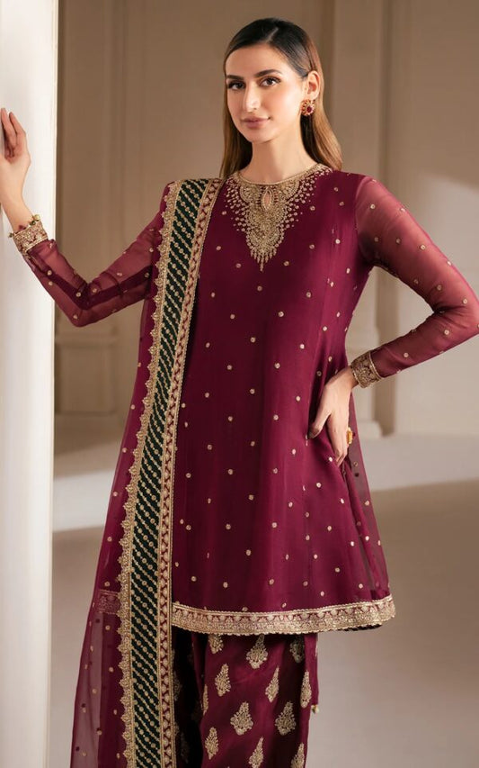 Premium Dhanak 3 Piece Embroidered