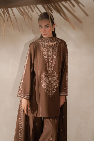 Elegant Dhanak 3 Piece Embroidered