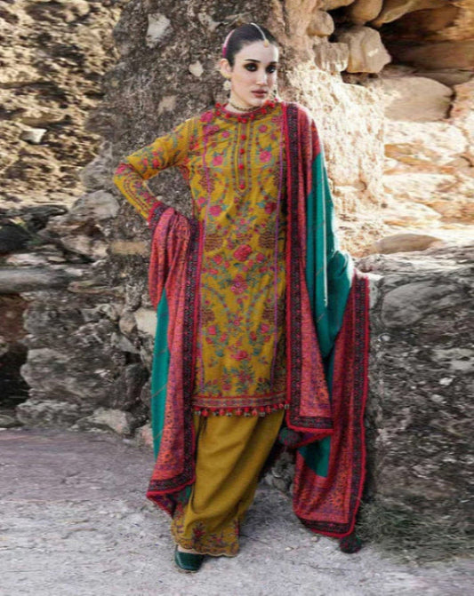Premium Dhanak 3 Piece Embroidered
