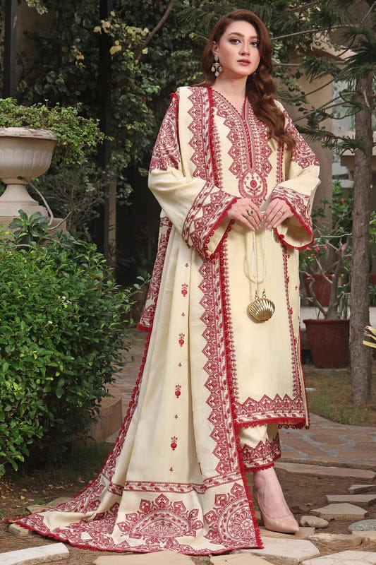 Elegant Dhanak 3 Piece Embroidered