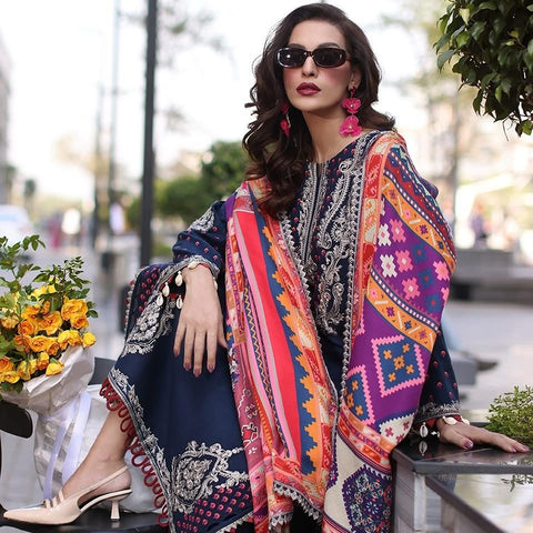 Premium Dhanak 3 Piece Embroidered