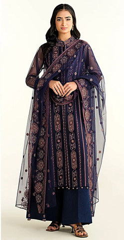Elegant Dhanak 3 Piece Embroidered