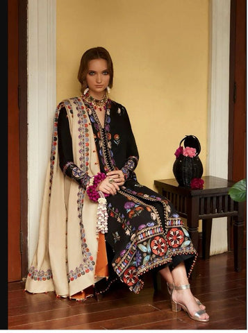 Premium Dhanak 3 Piece Embroidered