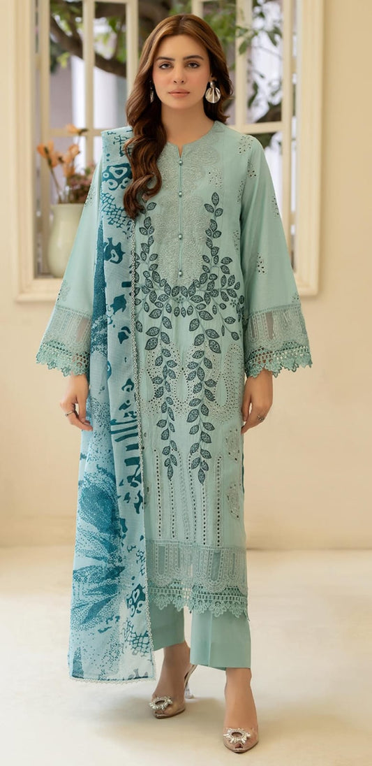 Premium Dhanak 3 Piece Embroidered