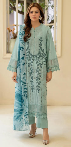 Premium Dhanak 3 Piece Embroidered