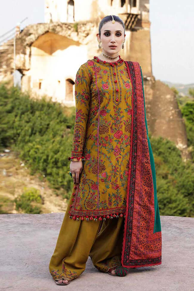Premium Dhanak 3 Piece Embroidered