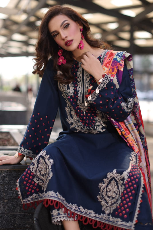 Premium Dhanak 3 Piece Embroidered