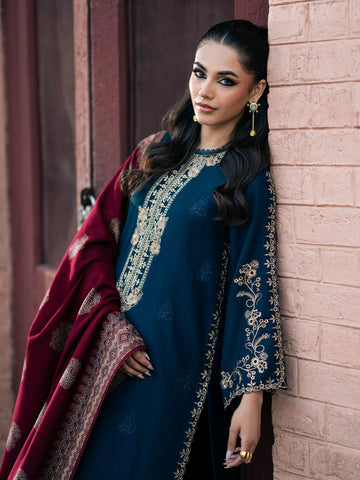 Premium Dhanak 3 Piece Embroidered