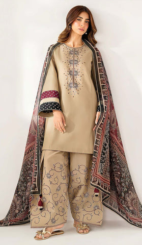 Premium Dhanak 3 Piece Embroidered