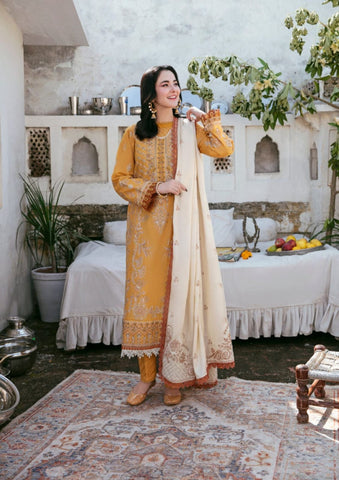 Elegant Dhanak 3 Piece Embroidered
