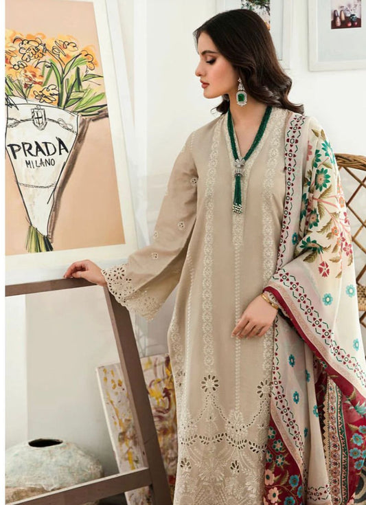 Elegant Dhanak 3 Piece Embroidered