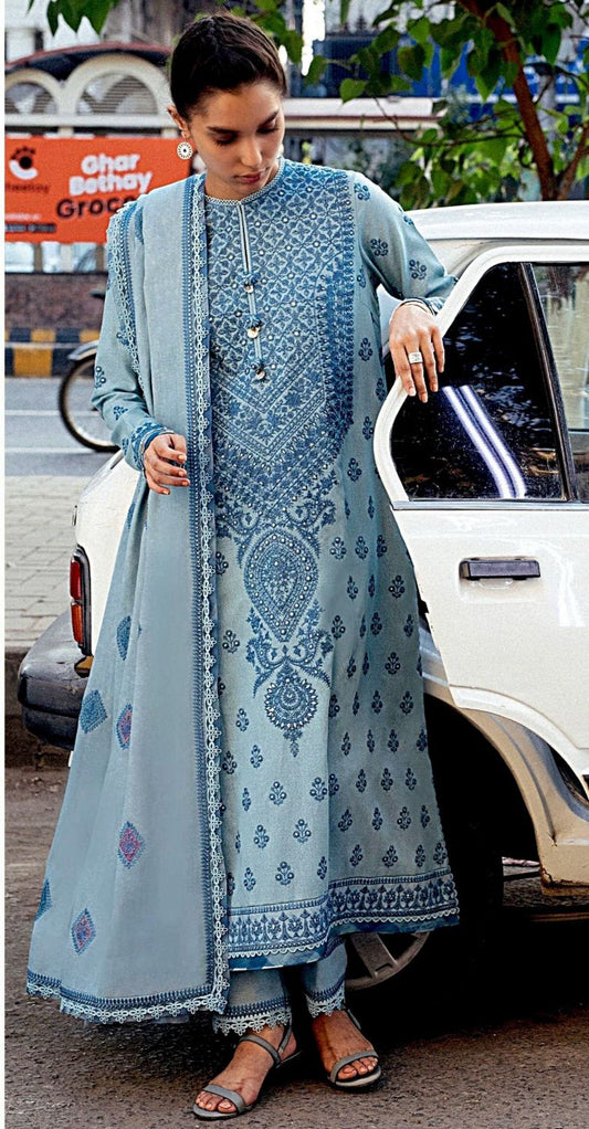 Luxury Dhanak 3 Piece Embroidered