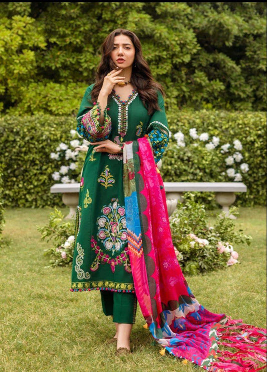 Premium Dhanak 3 Piece Embroidered
