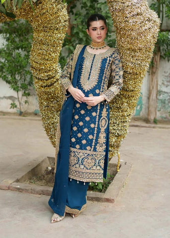 Premium Dhanak 3 Piece Embroidered