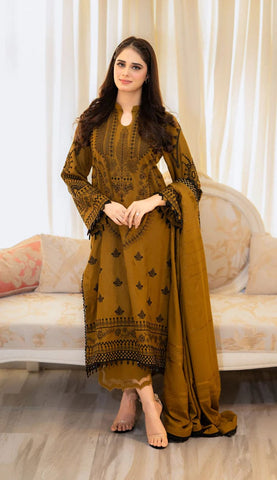 Luxury Dhanak 3 Piece Embroidered