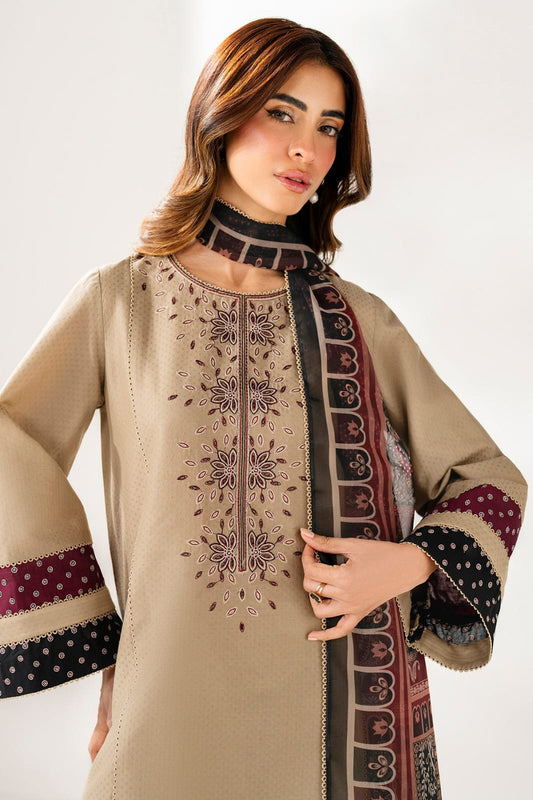 Premium Dhanak 3 Piece Embroidered