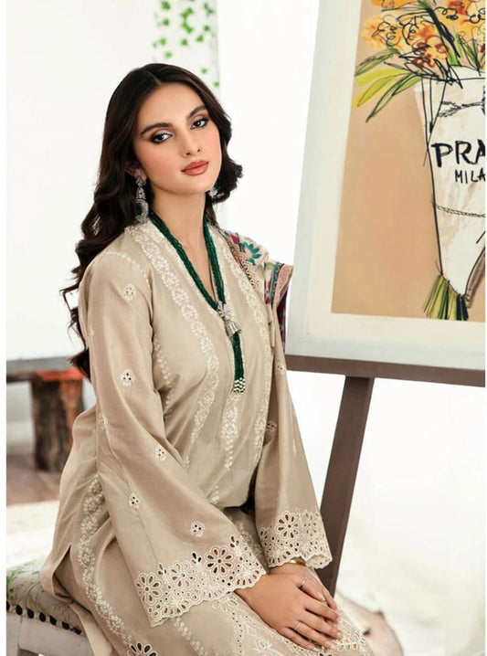 Elegant Dhanak 3 Piece Embroidered