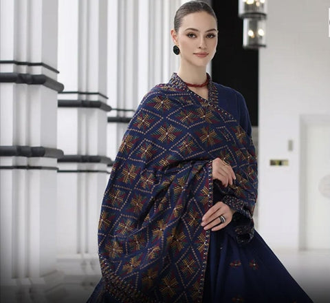 Luxury Dhanak 3 Piece Embroidered