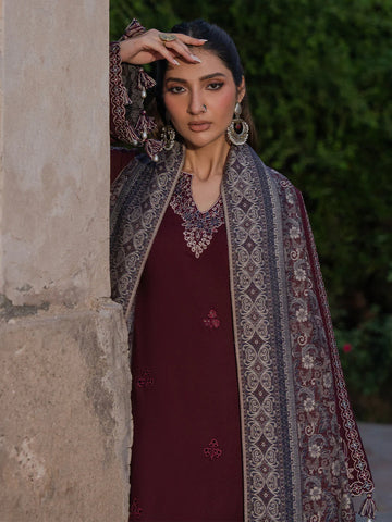 Soft Dhanak 3 Piece Embroidered with Printed pashmina wool Shawl