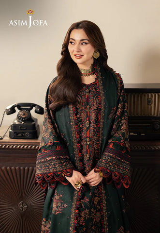 Dhanak 3 Piece Embroidered with Dhanak and Embroidered Shawl