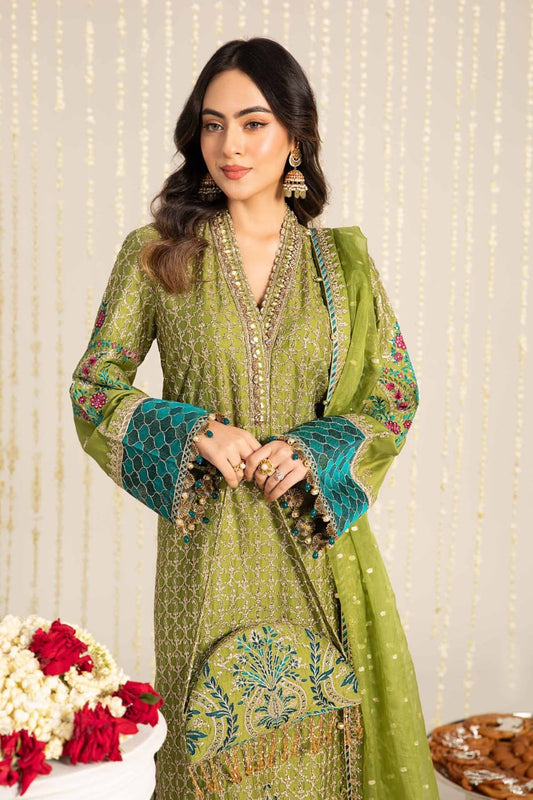 Premium Dhanak 3 Piece Embroidered