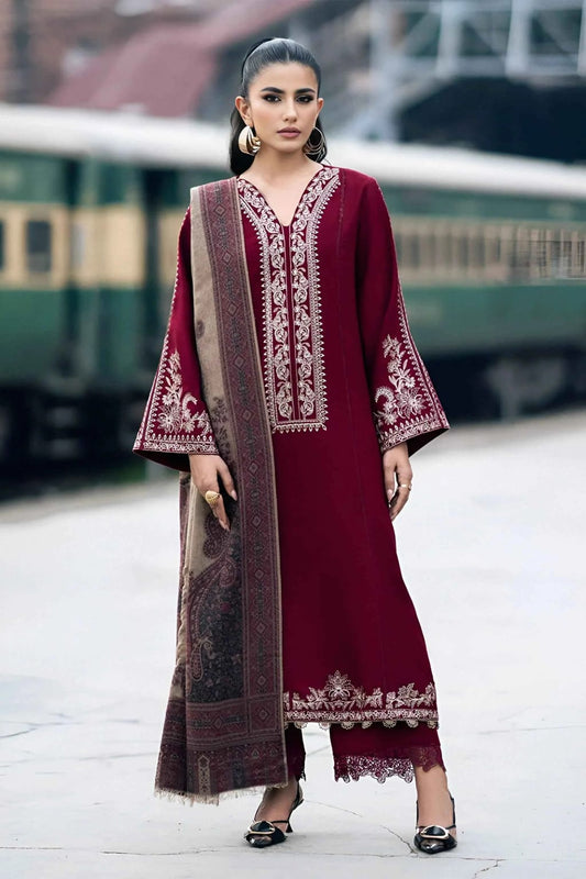 Elegant Dhanak 3 Piece Embroidered