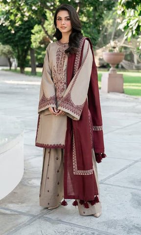Luxury Dhanak 3 Piece Embroidered