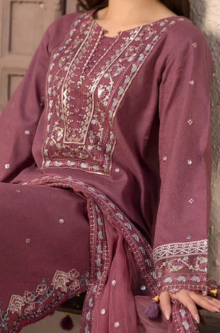 Premium Dhanak 3 Piece Embroidered