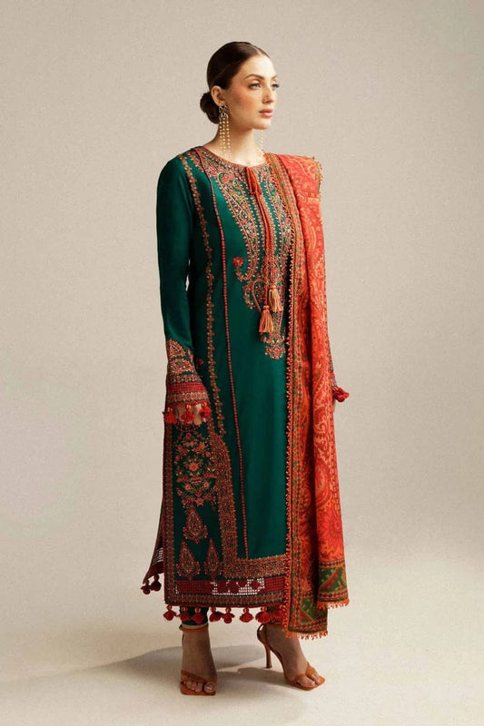 Elegant Dhanak 3 Piece Embroidered