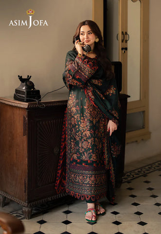 Dhanak 3 Piece Embroidered with Dhanak and Embroidered Shawl