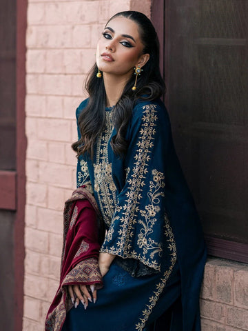 Premium Dhanak 3 Piece Embroidered