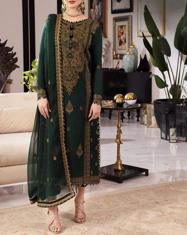 Elegant Dhanak 3 Piece Embroidered