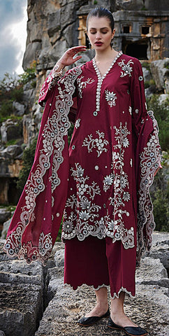 Elegant Dhanak 3 Piece Embroidered
