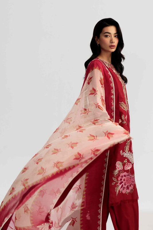 Elegant Dhanak 3 Piece Embroidered