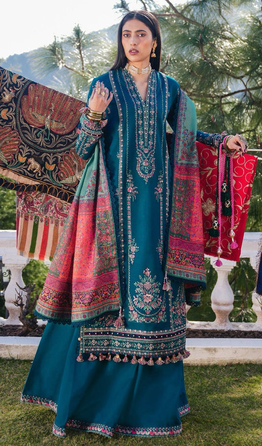 Elegant Dhanak 3 Piece Embroidered
