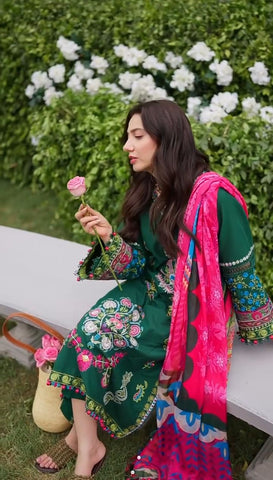 Premium Dhanak 3 Piece Embroidered