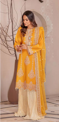 Premium Linen 3 Piece Embroidered