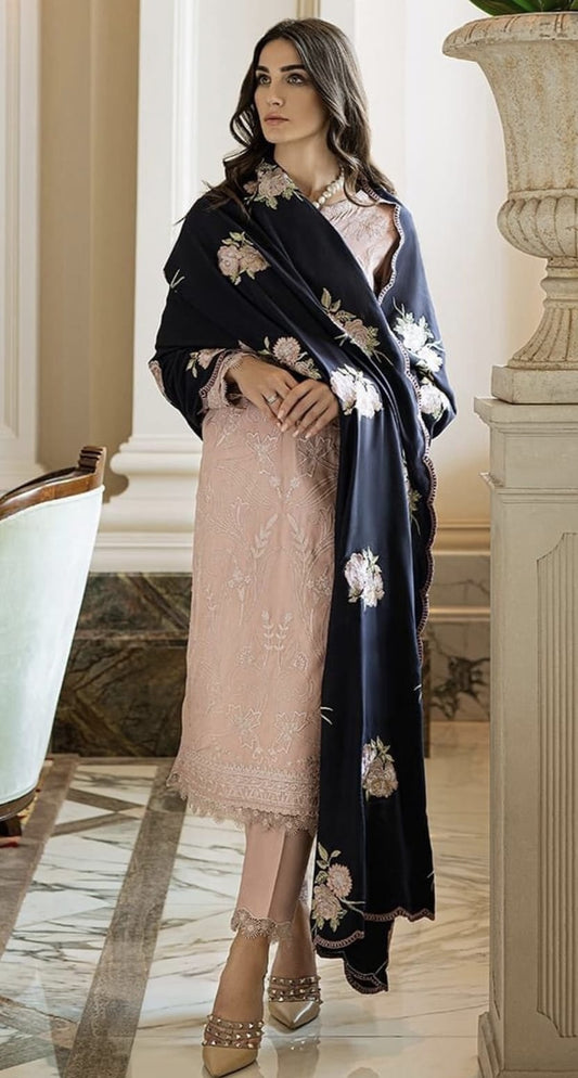Premium Dhanak 3 Piece Embroidered