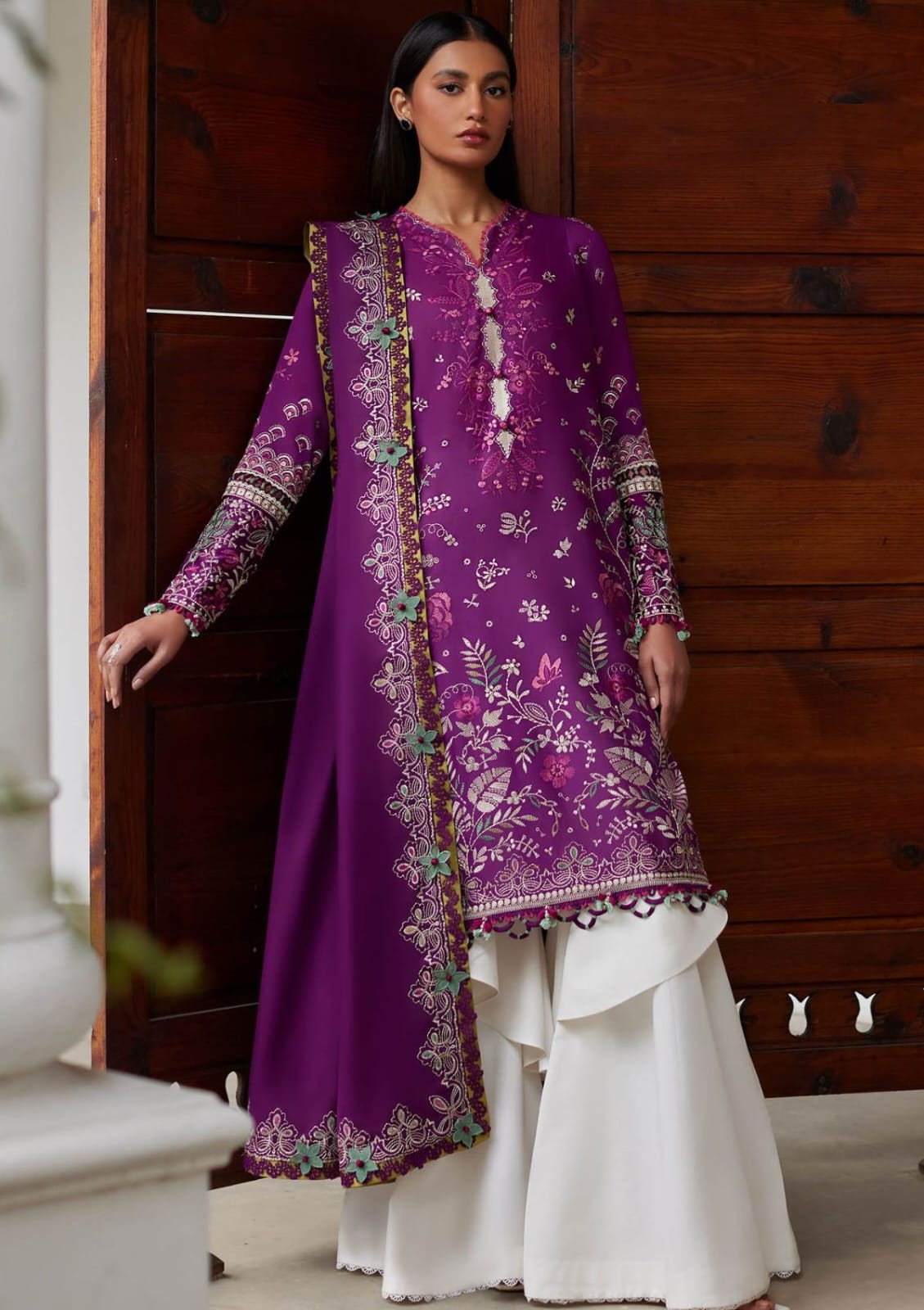 Premium Dhanak 3 Piece Embroidered