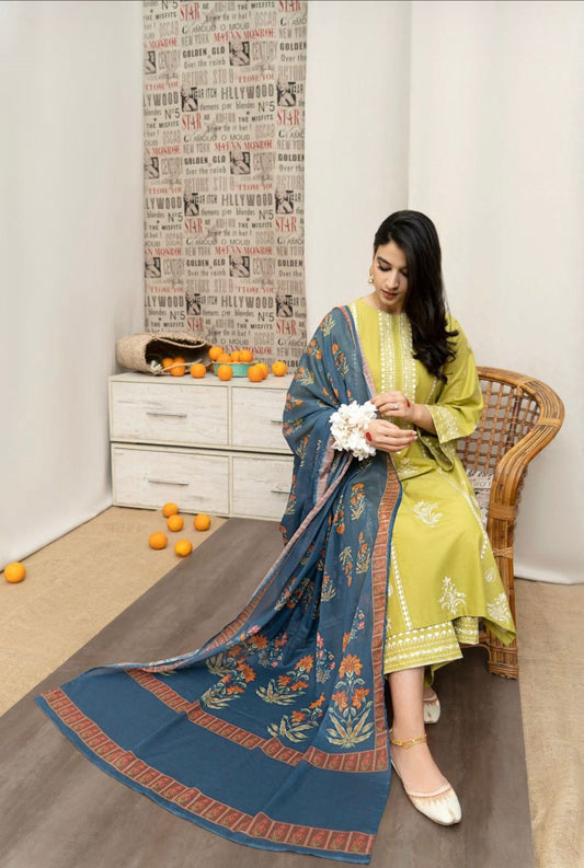 Fine Quality Lawn 3 Piece Embroidered