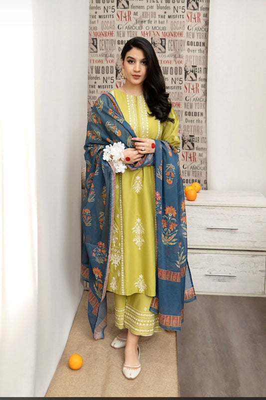 Fine Quality Lawn 3 Piece Embroidered